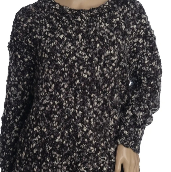 J Jill Wool Blend Chunky Knit Long Sleeve Pullover Crew Neck High Low Sweater - Picture 2 of 15